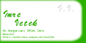 imre vetek business card